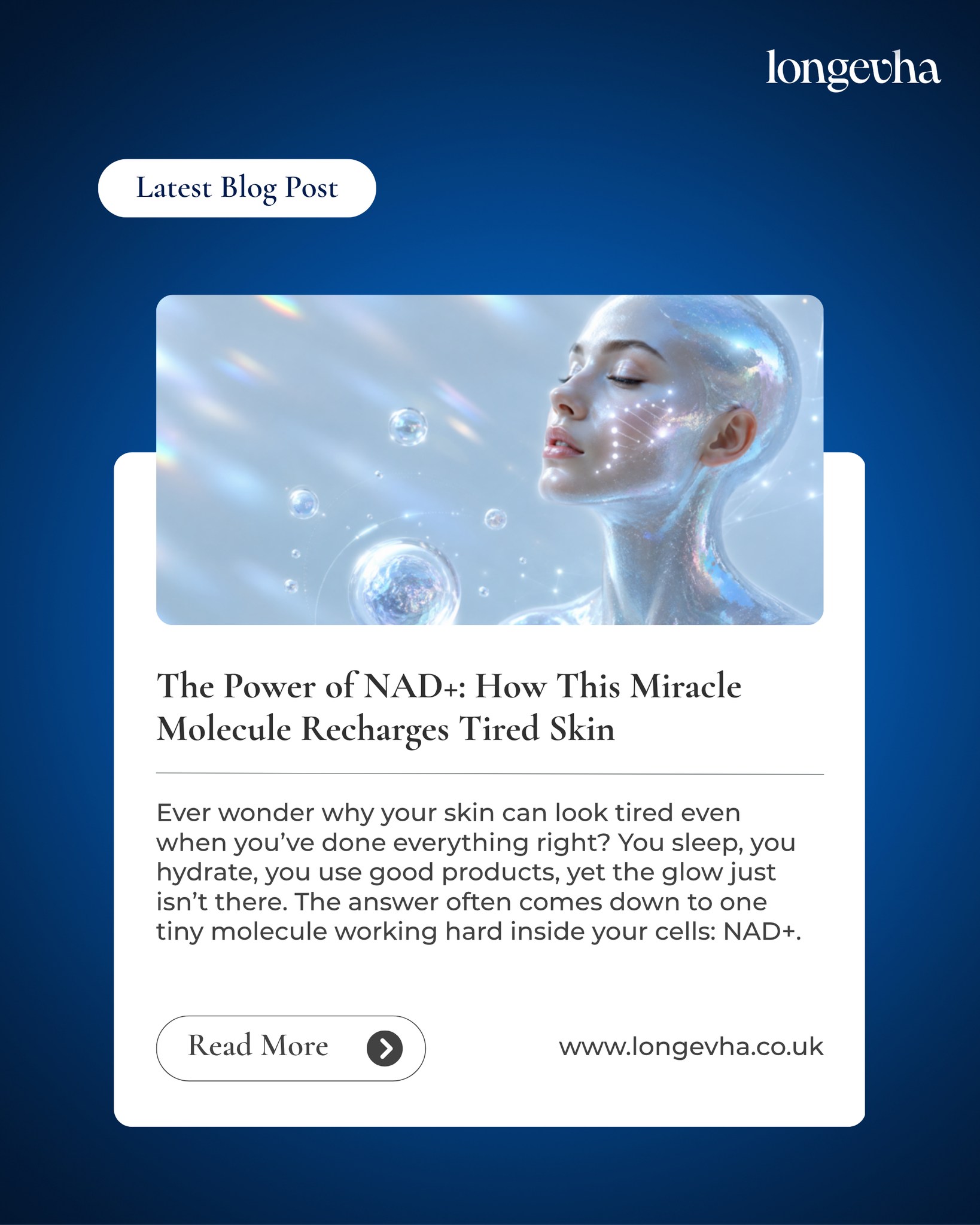 Why can skin still look tired when you’re doing everything right?
Sleep. Hydration. Skincare. And still... that glow seems out of reach.
Our latest blog explores NAD+ - what it is, why it has become such an important molecule in longevity research, and what its role could mean for the future of skin health.
🧬 Read the full article via the link in our bio.
#longevha #skinhydration #NAD #skinbooster #healthyageing